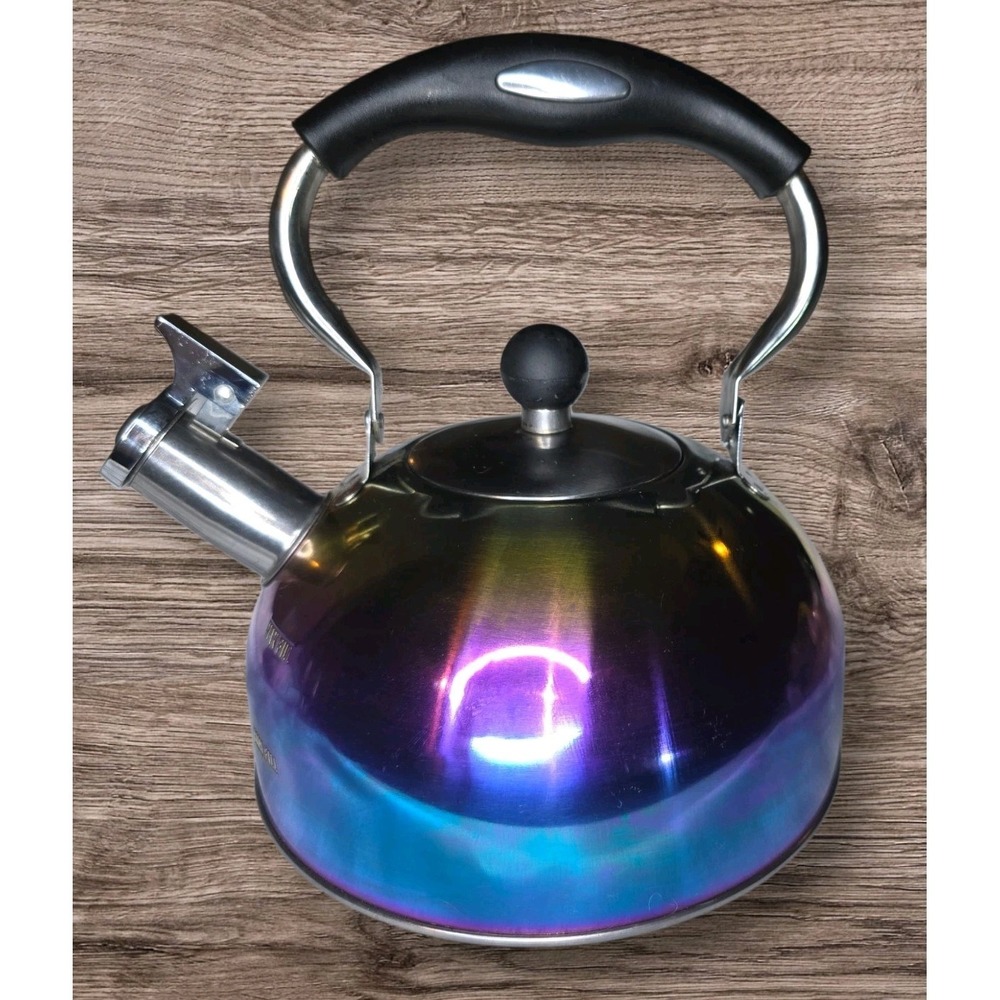 Tea Stainless Whistling Irredescent Steel Kettle Teapot Stovetop Quart Pot